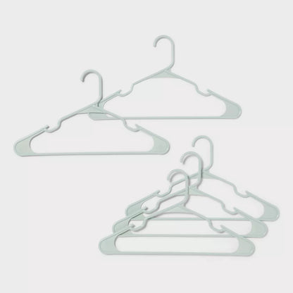 18pk Hangers Mindful Mint: Plastic Clothes Hangers Shirts, Dresses, Tops, Adult Use
