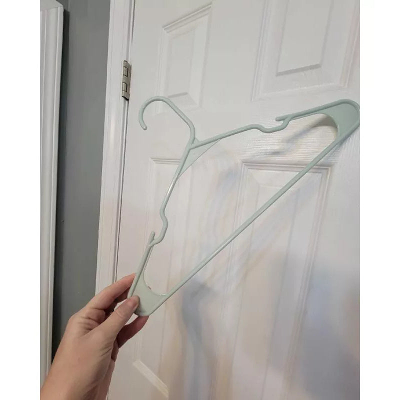 18pk Hangers Mindful Mint: Plastic Clothes Hangers Shirts, Dresses, Tops, Adult Use